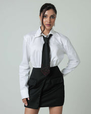Overlay Mini Skirt - Black